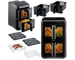 Berdsen BD-663 Serie - Dubbele Heteluchtfriteuse - 11.6L - 3000W - Zwart/Zilver