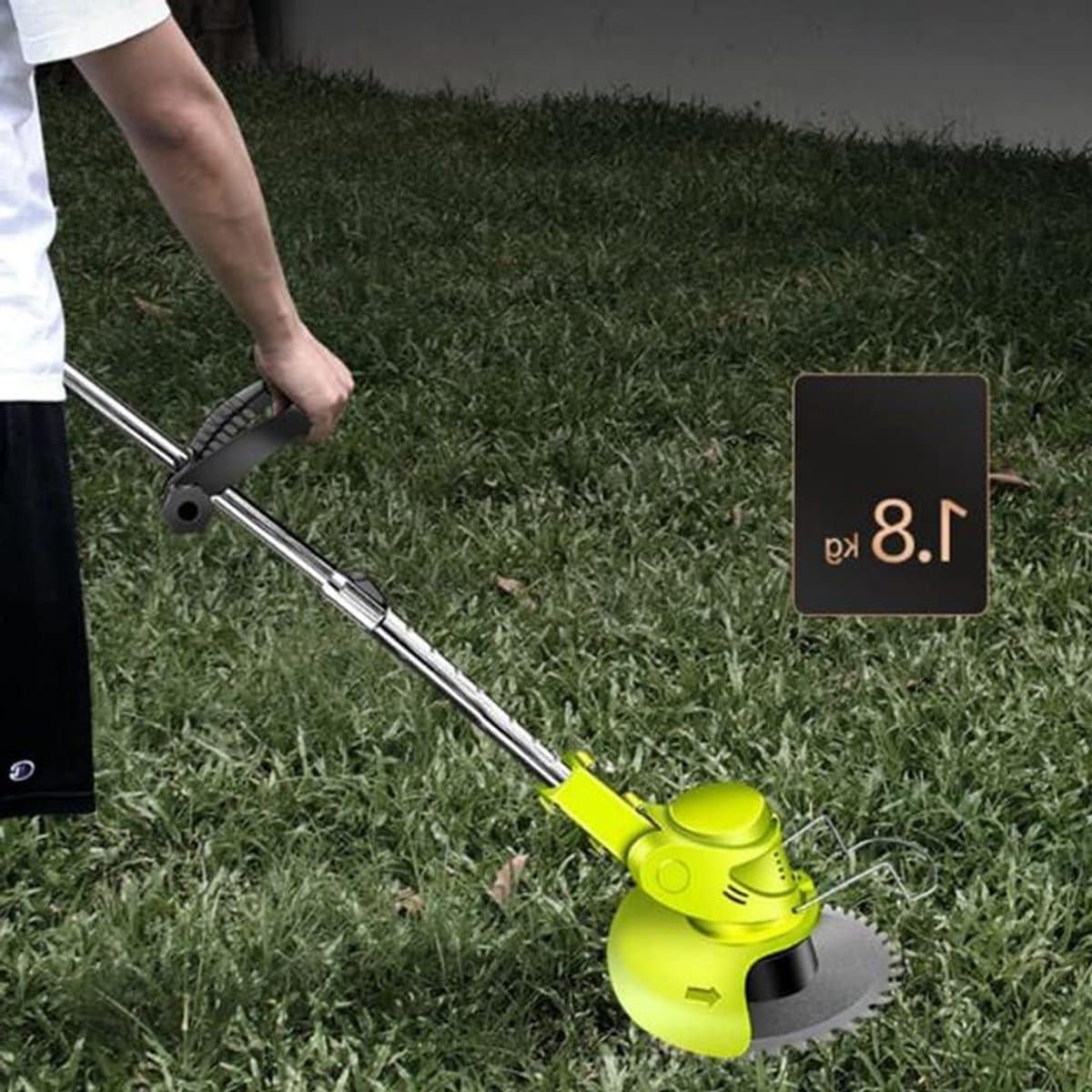 Handmaaier - Kleine grasmaaier - Tuinonderhoud - Oplaadbare batterij - 3.5 kg - Groen — afbeelding 1