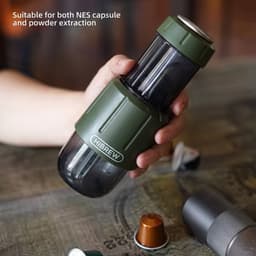 Draagbare Elektrische Espressomachine2-in-1 –Mini Reis Espressomachine - Mini Koffiemachine – Voor Camping, Auto & Reizen – Afmeting 205,0 cm – Gewicht 440,0 g – Kleur Groen — thumbnail 5
