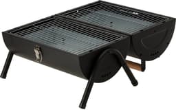 Compacte Houtskoolbarbecue met Deksel - Tafelbarbecue & Reisbarbecue - Dubbel Chroom-Plated Grillrooster (34 x 21 cm) - Met Ventilatieschuif & Houten Handgreep - Zwart — thumbnail 5