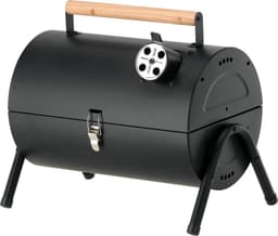 Compacte Houtskoolbarbecue met Deksel - Tafelbarbecue & Reisbarbecue - Dubbel Chroom-Plated Grillrooster (34 x 21 cm) - Met Ventilatieschuif & Houten Handgreep - Zwart — thumbnail 4