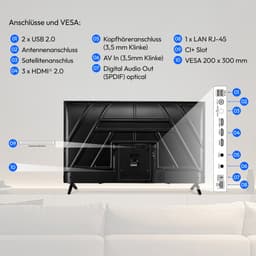 MEDION 125.7 cm 50" Ultra HD TV Smart TV HDR10 VIDA Store Prime Video Disney+ DAZN HbbTV PVR Bluetooth HD+, MD850201 — thumbnail 5