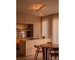 CREATE - Plafondventilator stil 40W (Ø132cm) - Sfeerlicht LED - Afstandsbediening - 6 snelheden - Programmeerbaar - WIND CALM CUSTOM RATTAN
