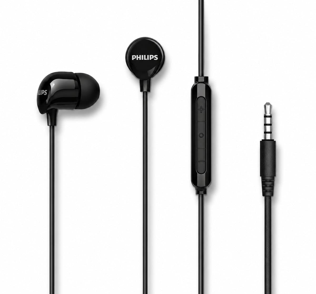 Philips In-Ear koptelefoon TAE1156BK - Clear Sound - Bekabeld - Remote met microfoon - Jack plug 3.5 mm- Zwart — afbeelding 1