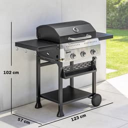 Lifero BBQ - Gas Barbecue - Gas Grill - Gasbarbecues - Gas Bbq - Buitenkeuken - Grill met 3 Branders - Barbecuewagen - Koken Tuin — thumbnail 2