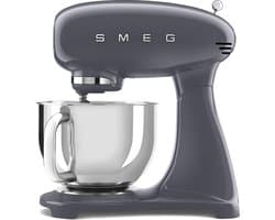 SMEG SMF03GREU Keukenmachine - Stand Mixer - 4,8 Liter - 800 Watt - 10 Snelheden - Planetaire Mengwerking - Inclusief 5 Accessoires - '50s Style - Leigrijs