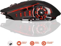 Elementkey M1 - Wireless Gaming Muis - Oplaadbaar + Draadloos - LED - 6 knoppen - 2400 DPI - USB Optische Ergonomische - Game Muis – Zwart — thumbnail 5