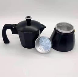 Doffee Moka Express percolator koffiemaker 3 kops zwart — thumbnail 4