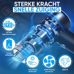 MATTI® - Auto Stofzuiger - Handstofzuiger - Mini Stofzuiger - Air Duster - Zuigen & Blazen - Kruimeldief — thumbnail 2