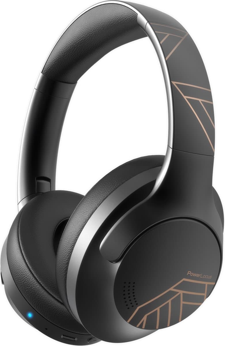 PowerLocus P3 - Bluetooth Koptelefoon – Draadloos – Over-ear – 50 uur batterijduur – Microfoon - Zwart/Goud — afbeelding 1