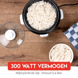 alpina Rijstkoker - Anti-aanbaklaag - Warmhoudfunctie - 0.6 L - 300W - Wit — thumbnail 2