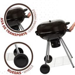 Kolenbarbecue met wielen Aktive Zwart 57 x 86 x 57 cm — thumbnail 5