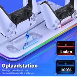 Phreeze Docking Station met Charging Station en Ventilatie - Geschikt voor DualSense Controllers en Sony Playstation 5 - Controller Laadstation — thumbnail 4