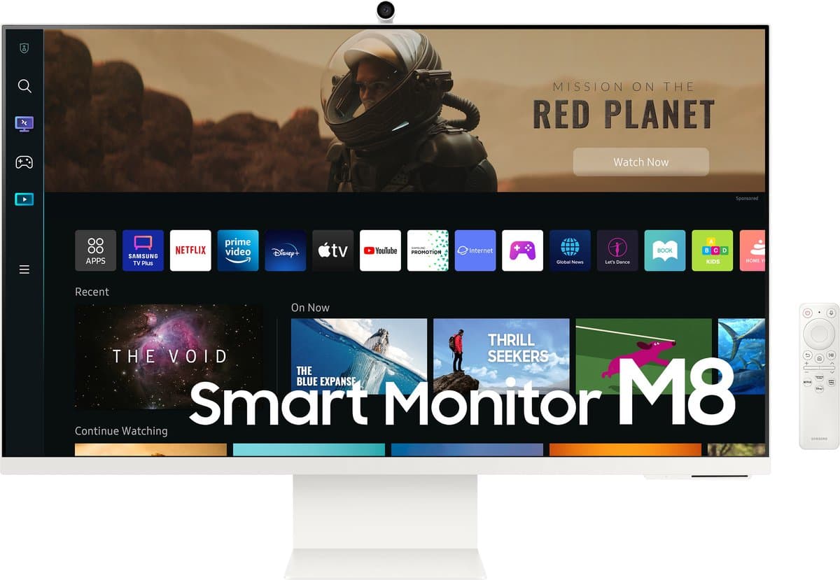 Samsung M8 LS32BM801UU - 4K Smart Monitor - Webcam - USB-C 65w - 32 inch - Wit — afbeelding 1
