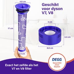 DEGG® - Filterset Geschikt voor Dyson V7 & V8 - Pre + Post Filter - Animal Absolute - Inlaatfilter + Uitblaasfilter - Stofzuiger Onderdelen - Hepa Filter - Wasbaar - Duurzaam - VOORDEEL-VERPAKKING - 6 STUK(S) — thumbnail 3