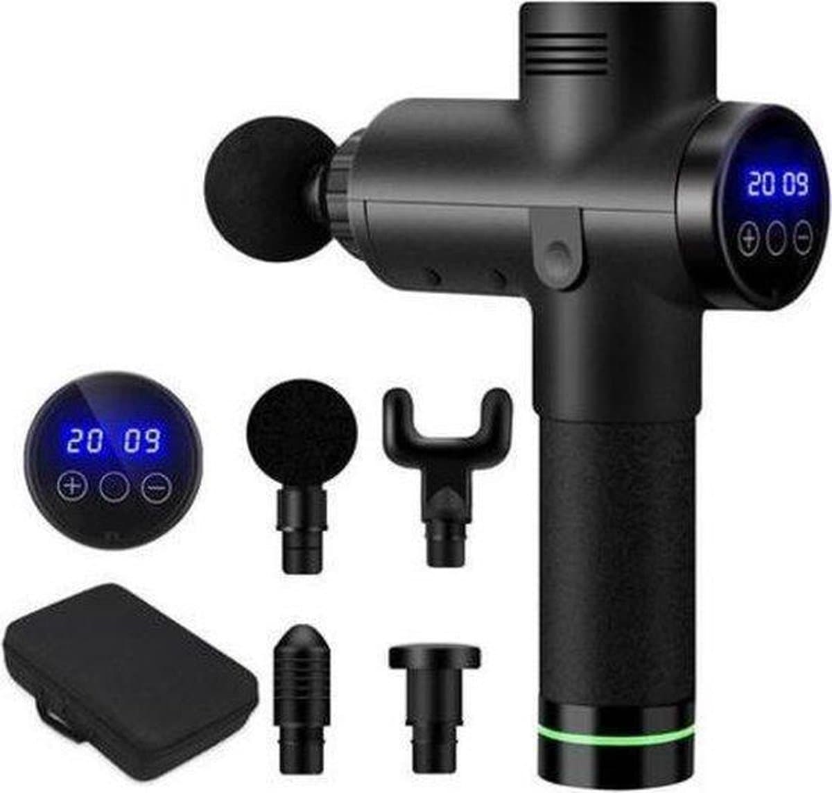 Massage Gun - Massage Apparaten - Fitness - Sport - Massage - 30 Standen - 4 Kopstukken - Inclusief Reistas - Zwart — afbeelding 1