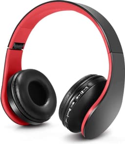 WiseQ Draadloze Koptelefoon Kinderen – Bluetooth Kinderkoptelefoon met Microfoon - Draadloos (Bluetooth) & Bedraad – Inclusief Aux kabel (1m) - Zwart&Rood — thumbnail 4