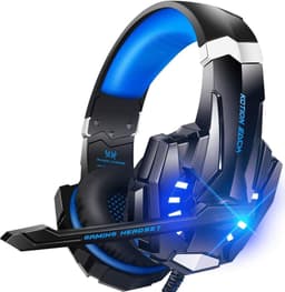 KOTION EACH G9000 Gaming Headset - PS4, laptops - Zwart/Blauw — thumbnail 1