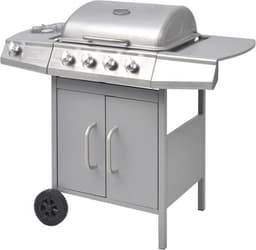 vidaXL Gasbarbecue 4+1 kookzone zilver — thumbnail 3