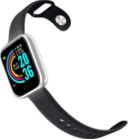 Belesy® Base - Smartwatch - Horloge - 1,3 inch Kleurenscherm - Stappenteller - Bloeddrukmeter - Verbrande calorieën - 3x sportmodus - Siliconen - Zilver - Zwart - Moederdag — thumbnail 2