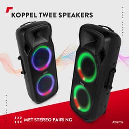 Speaker Bluetooth - Fenton FT212LED MK2 karaoke box met LED’s, accu en microfoons - Voor huisfeestjes — thumbnail 4