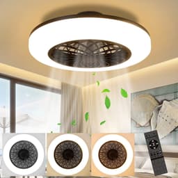 NETTLIFE Plafondventilator met verlichting - zwart - LED 61W - 49.5CM - CCT dimbaar - ventilator met afstandsbediening - moderne - keuken | eetkamer | woonkamer | slaapkamer — thumbnail 1
