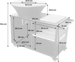 sweeek - Kookvuurschaal ø80cm met grillrooster en opbergruimte, l 138 x d 82 x h 114 cm — thumbnail 3