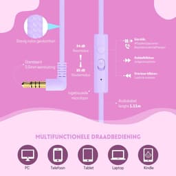 StayPowered Kinderkoptelefoon - Veilig & Comfortabel Luisteren - Volumebegrenzing 85/94 dB - Verstelbaar & Opvouwbaar - Zachte Over-Ear Kussens - Ingebouwde Microfoon - 3.5 mm Aansluiting - Lichtviolet - Levering Sneller dan Aangegeven! — thumbnail 5