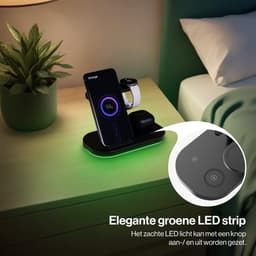 iCharge Samsungs Pro Edition 2.0 - Draadloze Oplader - 3-in-1 Design - Smartphone - Smartwatch - Oordopjes - Gratis Ultra Adapter - Zwart — thumbnail 3