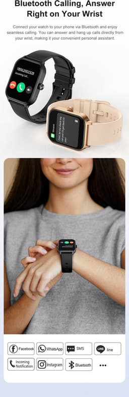 Knobbout 1.93"Scherm Smartwatch - Bluetooth belfunctie -Langzame ademhalingstraining- Bloeddrukmeting,Hartslagfunctie, Caloriemeting, Slaapmonitor, Afstandmeting, Bloedzuurstof analyse -100+sportmodi -Android en iOS- Grijs — thumbnail 2