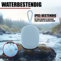 Draadloze Bluetooth Mini Speaker met Koord - IPX5 Waterbestendig - Blauw — thumbnail 5