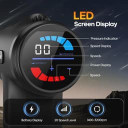 Massagepistool met warmte voor diepteweefselmassage en pijnverlichting - Draagbaar, stil en effectief — thumbnail 3