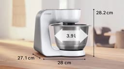 Bosch MUM5 - MUM58200 - Keukenmachine - 1000W - Keukenrobot - Keukenmixer - Mixer met Mengkom - 3.9L - Wit/Zilver — thumbnail 5