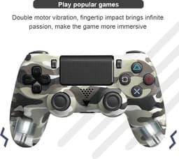 Draadloze Game Controller - Geschikt voor PS4 - Camouflage Grijs — thumbnail 3