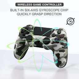 Draadloze Game Controller - Geschikt voor PS4 - Camouflage Grijs — thumbnail 5