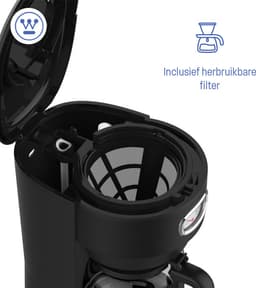 Westinghouse Retro Filter-koffiezetapparaat – Filterkoffie – Herbruikbaar Filter – 1,25L – 10 Koppen – 1000W – Zwart — thumbnail 5