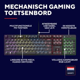 Trust GXT 871 Zora Mechanisch Gaming Toetsenbord Qwerty — thumbnail 4