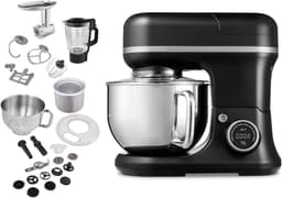 MEDION Keukenmachine met vleesmolen, blender 4-in-1, Zwart | IJskom voor ijsbereiding, 1200 W, raspen, snijden, kneden, deegmachine, MD18440 — thumbnail 1
