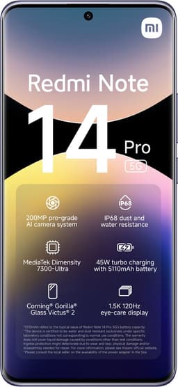 Xiaomi Redmi Note 14 Pro - 5G - 8GB/256GB - Lavender Paars — thumbnail 2