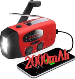 Rode Noodradio - Noodradio Opwindbaar - Noodradio op zonne-energie - fm noodradio - Dynamo Radio - radio - fm radio - powerbank noodradio - radio met zaklamp — thumbnail 4