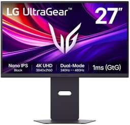LG UltraGear 27G850A-B UHD 4K - Nano IPS Black Gaming Monitor - Dual-Mode 240Hz/480hz - 1ms - DP 2.1 - DisplayHDR 600 - 27-inch — thumbnail 1