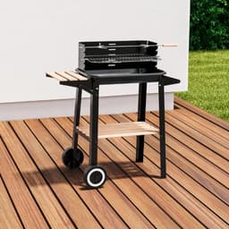 GRILLMEISTER Houtskool Barbecue - Met afneembaar spit - Grillwagen op wielen - in hoogte verstelbaar - Eenvoudige montage — thumbnail 1