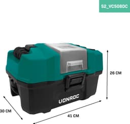 VONROC Compacte alleszuiger / stofzuiger - 20V - Incl. Diverse accessoires, 2x 2.0Ah accu en snellader — thumbnail 5