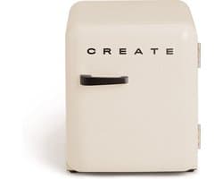 CREATE - Koelkast in retrostijl - Gebroken wit - Handvat Zwart - FRIDGE RETRO 48L