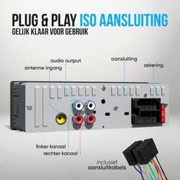 Strex Autoradio met Bluetooth 1 DIN - Voor Alle Auto's - USB AUX en Handsfree Bellen - Met Microfoon en Afstandsbediening — thumbnail 4