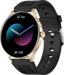 Belesy® NOBLE - Smartwatch Heren – Smartwatch Dames - Horloge – Stappenteller – Calorieën - Hartslag – Sporten - Je eigen foto als wijzerplaat - Kleurenscherm - Full Touch – Goud – Silicone – Zwart - Moederdag — thumbnail 3