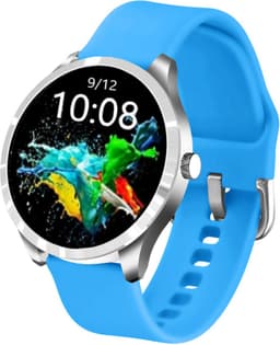 Belesy® Q9 PLUS - Smartwatch Dames – Smartwatch Heren - Horloge - 1.28 inch - Kleurenscherm - Stappenteller - Bloeddruk - Hartslag - 75+ Wijzerplaten – Sporten – Zilver - Siliconen - Blauw - Kerstcadeau — thumbnail 3