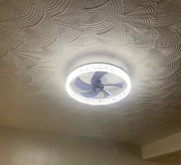 Kristallen Ventilator Lamp - Smart Lamp - 6 Standen Ventilator - Zwart - Dimbaar met App - Plafondventilator — thumbnail 4