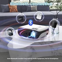 Mini Beamer - Streamen vanaf je telefoon - Input tot 1080P Bluetooth Audio - Projector - Mini Projector - HDMI - USB - Wit - Smartphone - Zoomfunctie - Draagbaar - Ingebouwde speaker — thumbnail 3