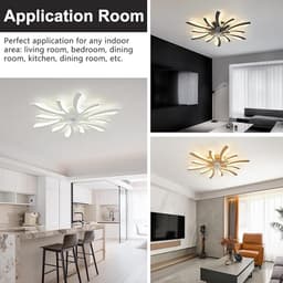 Moderne Plafondventilator met Verlichting - Ø78cm - Dimbaar - 6 Snelheden - Omkeerbaar - Afstandsbediening/App Besturing - Perfect voor Slaapkamer en Woonkamer - Goud — thumbnail 4